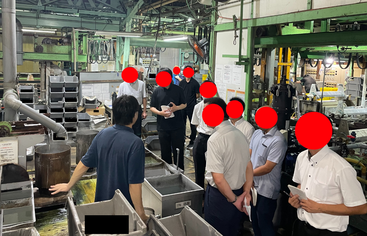 2025.09.05新潟県鍍金工業組合青年部と茨城県鍍金工業組合青年部と千葉県鍍金工業組合青年部の3県合同で弊社の工場見学会を開催